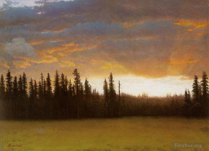 艾伯特·比尔施塔特 的油画作品 -  《加州日落》