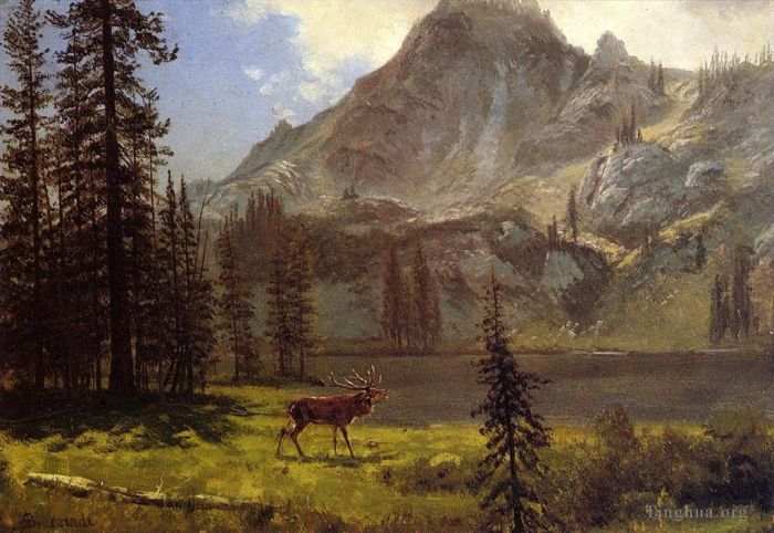 艾伯特·比尔施塔特 的油画作品 -  《野性的呼唤》