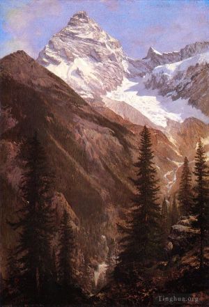 艺术家艾伯特·比尔施塔特作品《加拿大落基山脉阿苏尔坎冰川》