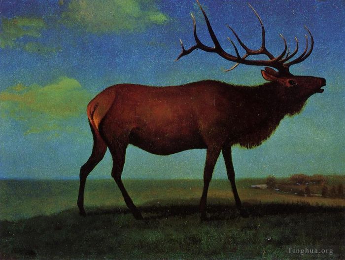艾伯特·比尔施塔特 的油画作品 -  《麋鹿》