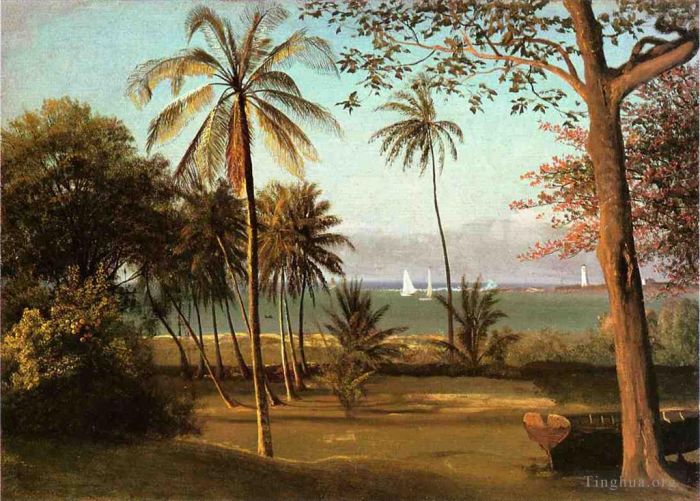 艾伯特·比尔施塔特 的油画作品 -  《佛罗里达场景》