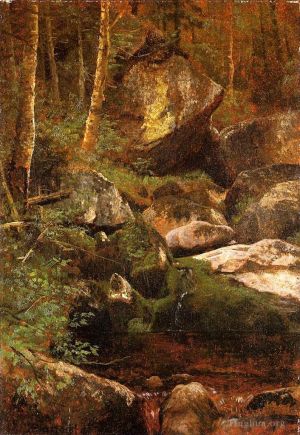 艺术家艾伯特·比尔施塔特作品《森林溪流》
