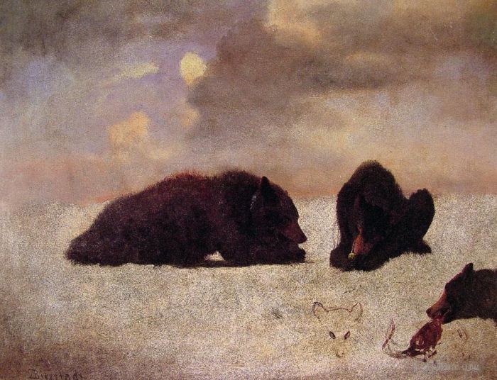 艾伯特·比尔施塔特 的油画作品 -  《灰熊》