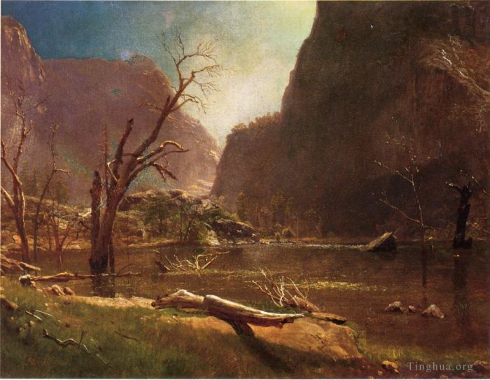 艾伯特·比尔施塔特 的油画作品 -  《加利福尼亚州哈奇谷》