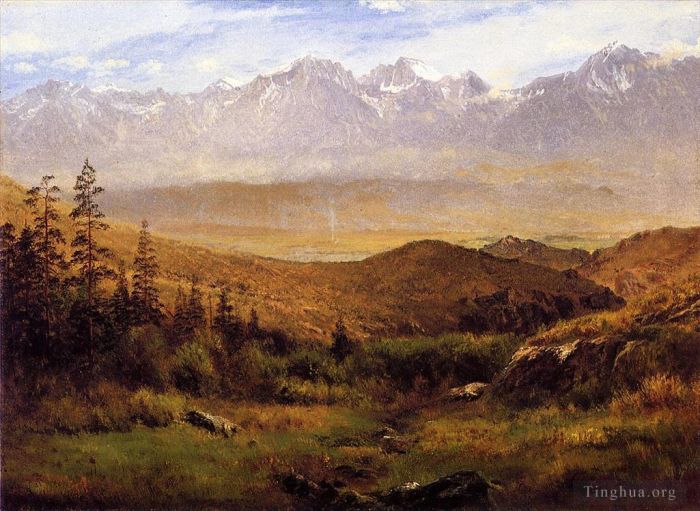 艾伯特·比尔施塔特 的油画作品 -  《在山脚下》
