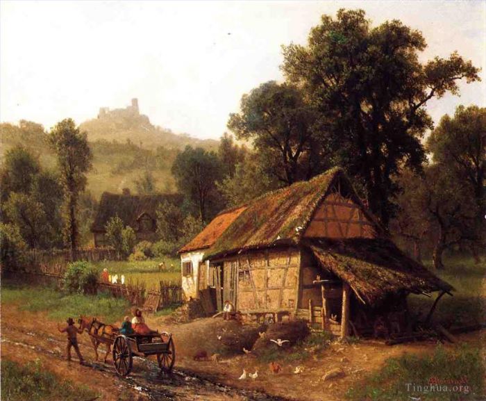 艾伯特·比尔施塔特 的油画作品 -  《在山麓》