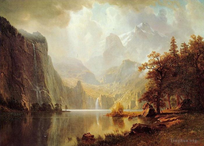 艾伯特·比尔施塔特 的油画作品 -  《在群山中》