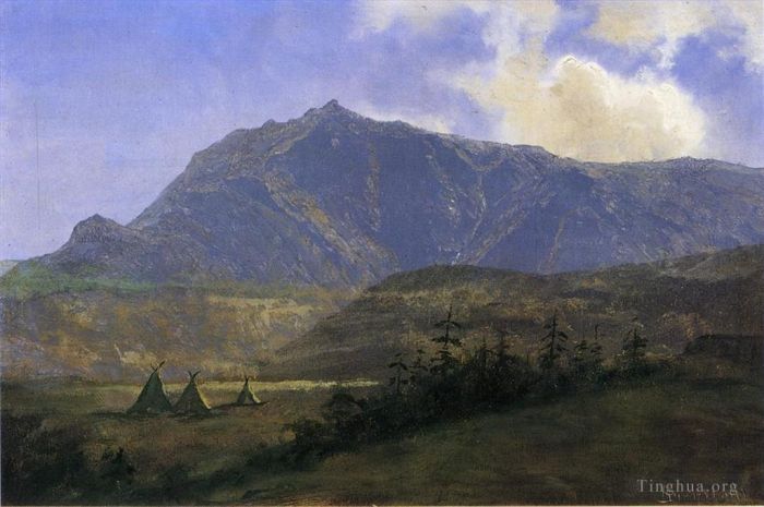 艾伯特·比尔施塔特 的油画作品 -  《印第安营地》