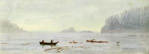 艺术家艾伯特·比尔施塔特作品《印度渔夫发光主义海景》