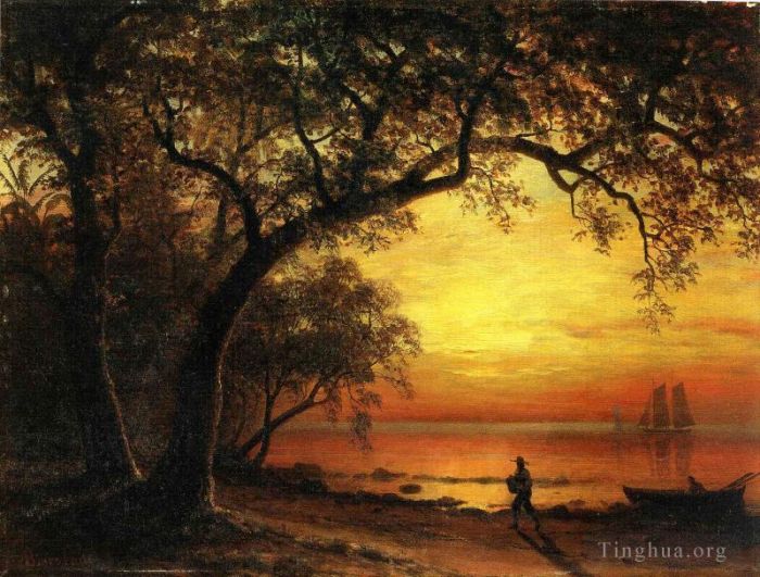 艾伯特·比尔施塔特 的油画作品 -  《新普罗维登斯岛》