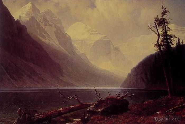 艾伯特·比尔施塔特 的油画作品 -  《路易斯湖》