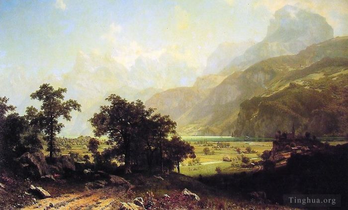 艾伯特·比尔施塔特 的油画作品 -  《琉森湖》