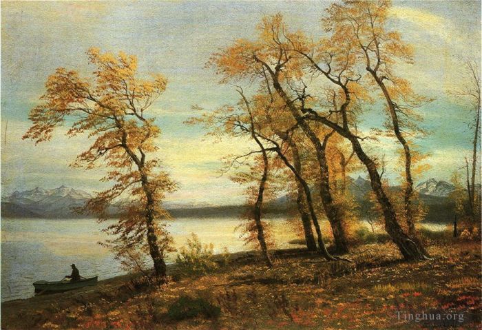 艾伯特·比尔施塔特 的油画作品 -  《加利福尼亚州玛丽湖》