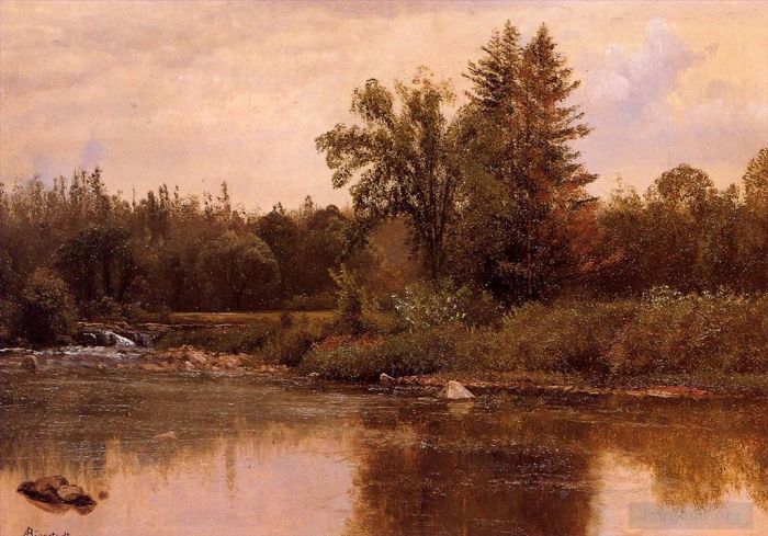 艾伯特·比尔施塔特 的油画作品 -  《新罕布什尔州风景》