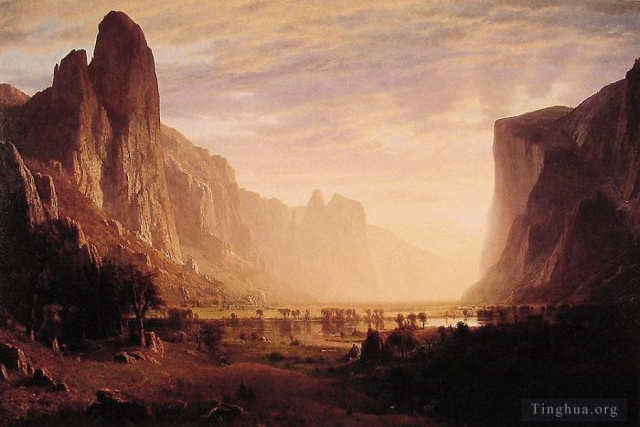 艾伯特·比尔施塔特 的油画作品 -  《俯视优胜美地山谷》