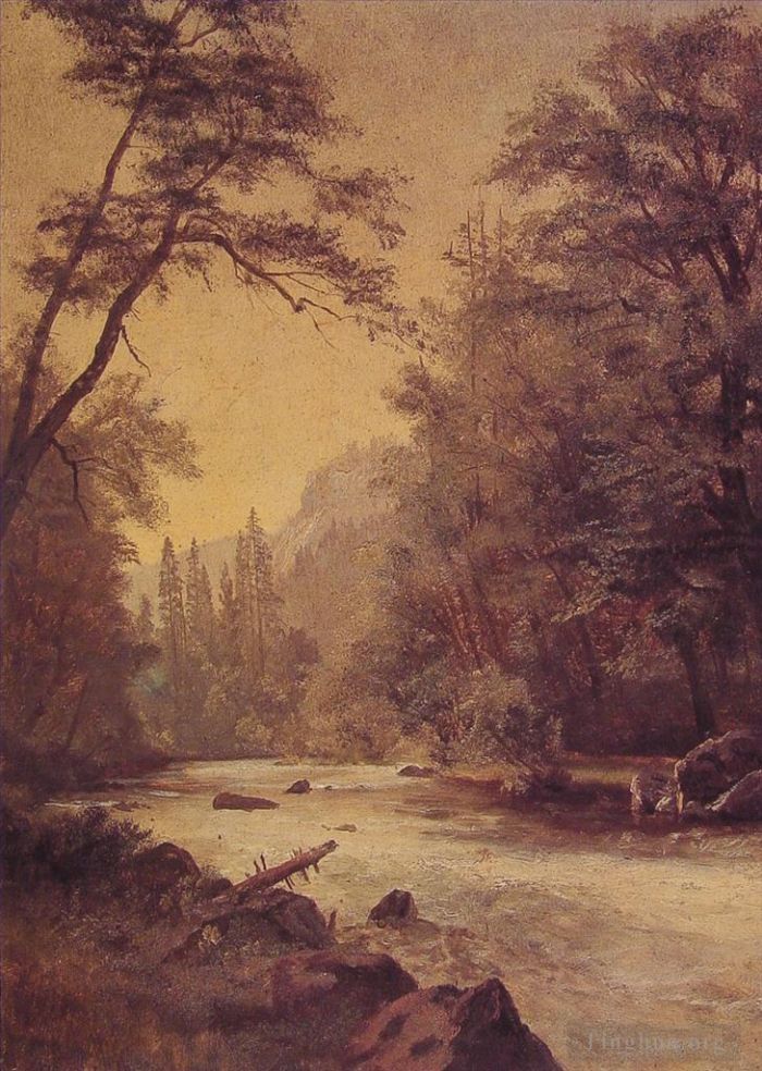 艾伯特·比尔施塔特 的油画作品 -  《下优胜美地山谷》
