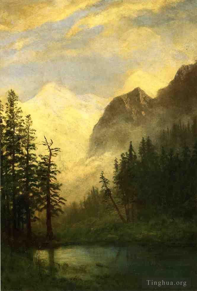 艾伯特·比尔施塔特 的油画作品 -  《山风景》