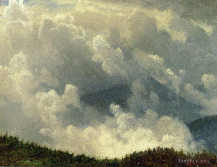 艾伯特·比尔施塔特 的油画作品 -  《山雾》