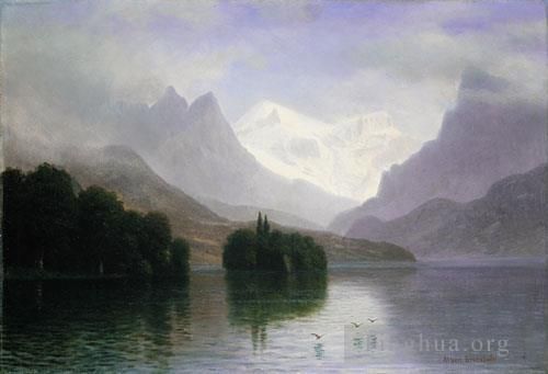 艾伯特·比尔施塔特 的油画作品 -  《山景》