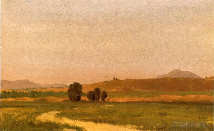 艾伯特·比尔施塔特 的油画作品 -  《内布拉斯加州的平原》