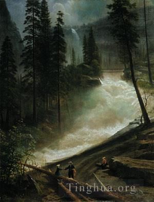 艾伯特·比尔施塔特 的油画作品 -  《内华达瀑布,优胜美地》