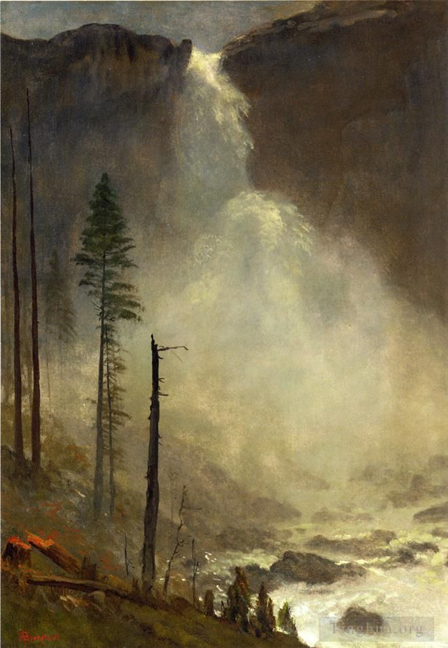 艾伯特·比尔施塔特 的油画作品 -  《内华达瀑布》