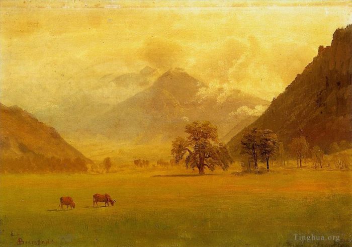 艾伯特·比尔施塔特 的油画作品 -  《罗讷河谷》