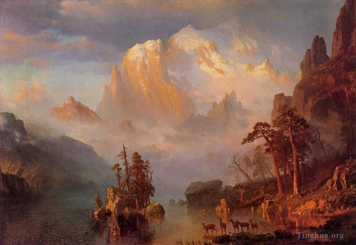 艾伯特·比尔施塔特 的油画作品 -  《落基山脉》