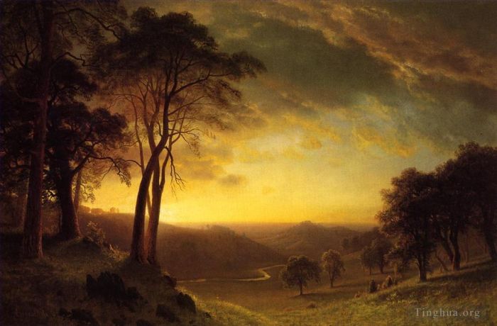 艾伯特·比尔施塔特 的油画作品 -  《萨克拉门托河谷》