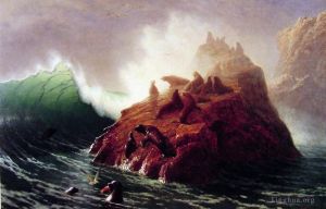 艺术家艾伯特·比尔施塔特作品《海豹岩发光主义海景》