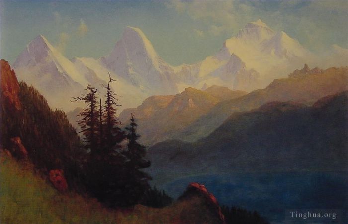 艾伯特·比尔施塔特 的油画作品 -  《大提顿山脉的辉煌》