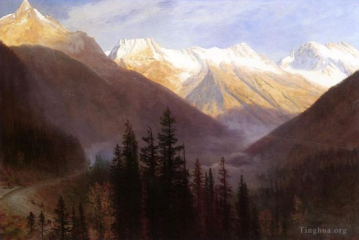 艾伯特·比尔施塔特 的油画作品 -  《冰川站日出》