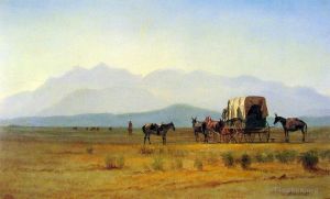艺术家艾伯特·比尔施塔特作品《落基山脉的测量员马车》