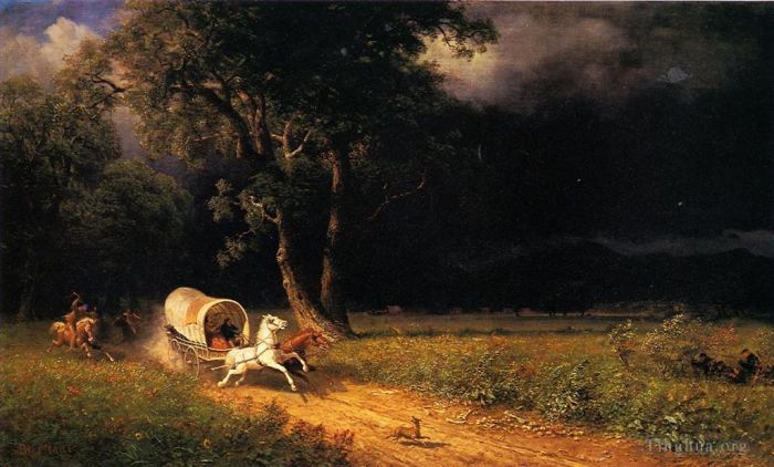 艾伯特·比尔施塔特 的油画作品 -  《伏击》