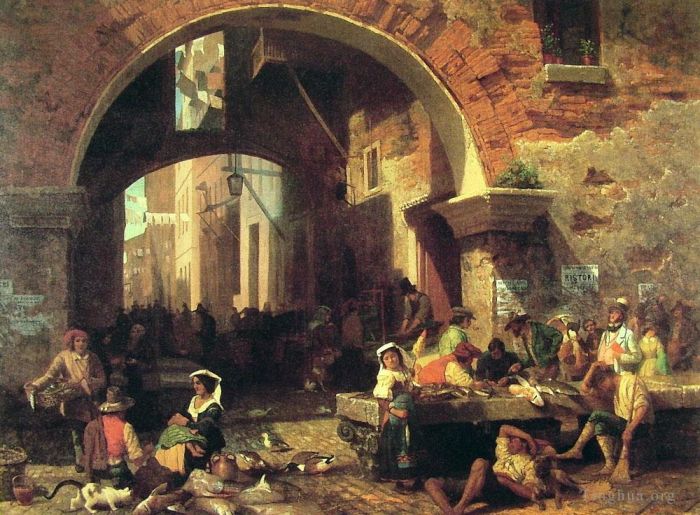 艾伯特·比尔施塔特 的油画作品 -  《奥克泰维斯拱门发光主义》