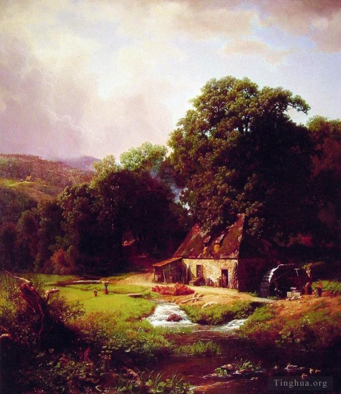 艾伯特·比尔施塔特 的油画作品 -  《老磨坊》