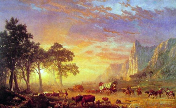 艾伯特·比尔施塔特 的油画作品 -  《俄勒冈小径》