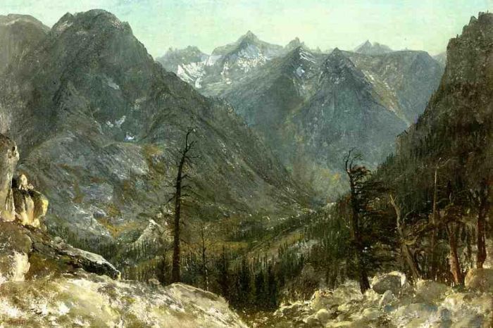 艾伯特·比尔施塔特 的油画作品 -  《内华达山脉》