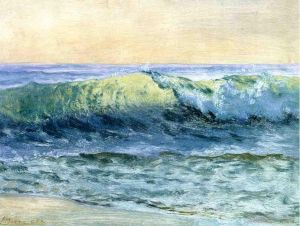 艺术家艾伯特·比尔施塔特作品《波浪光主义海景》