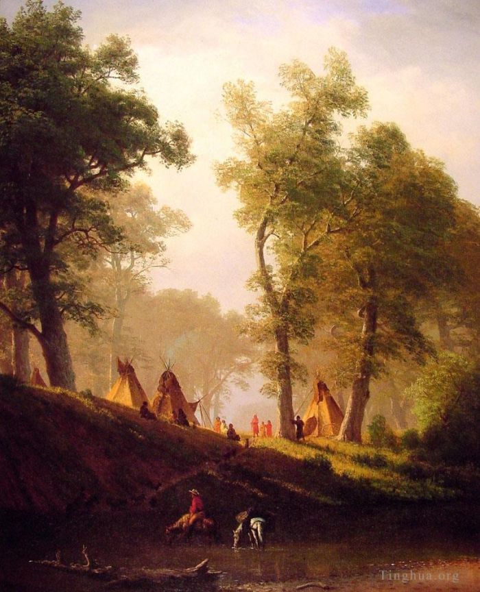 艾伯特·比尔施塔特 的油画作品 -  《狼河》