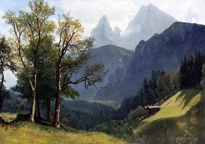 艾伯特·比尔施塔特 的油画作品 -  《蒂罗尔风景》