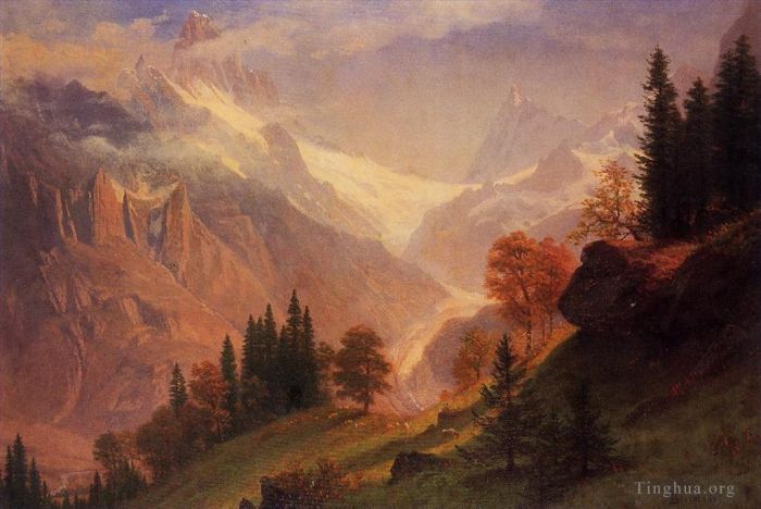艾伯特·比尔施塔特 的油画作品 -  《格鲁内瓦尔德景观》