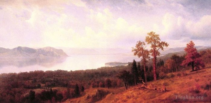 艾伯特·比尔施塔特 的油画作品 -  《哈德逊河的景色》
