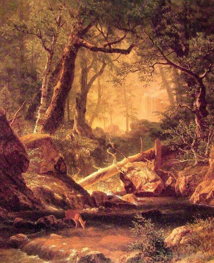 艾伯特·比尔施塔特 的油画作品 -  《怀特山脉》