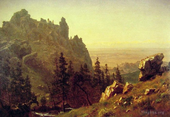 艾伯特·比尔施塔特 的油画作品 -  《风河乡村》