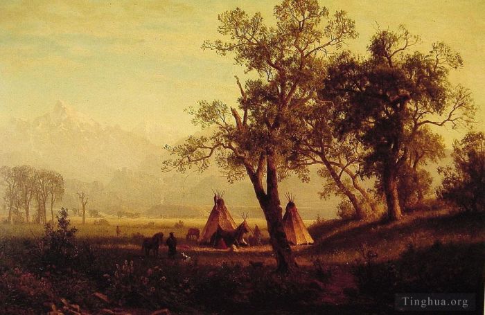 艾伯特·比尔施塔特 的油画作品 -  《风河山脉》