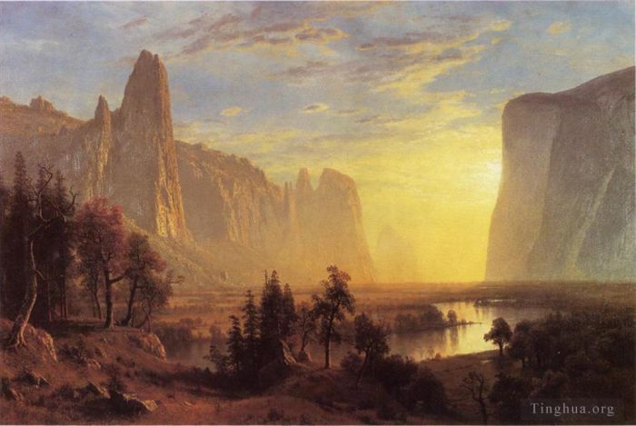 艾伯特·比尔施塔特 的油画作品 -  《优胜美地谷黄石公园》