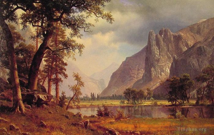 艾伯特·比尔施塔特 的油画作品 -  《优胜美地山谷》