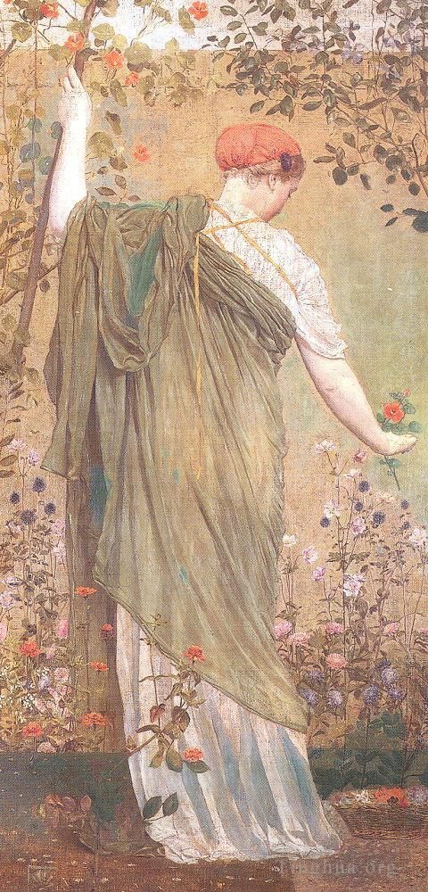 艾伯特·约瑟夫·摩尔 的油画作品 -  《一个花园》