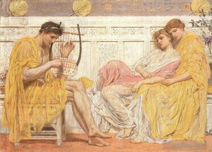 艾伯特·约瑟夫·摩尔 的油画作品 -  《一个音乐家》